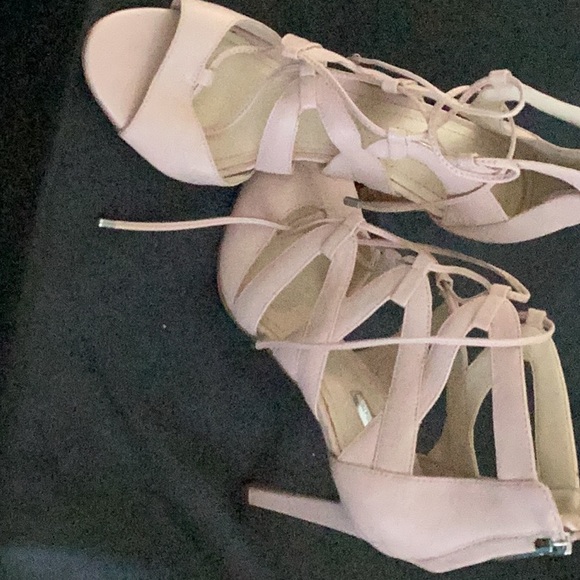 BCBGeneration tie up sandals size 7.5 color is a very light pink. - Picture 2 of 5